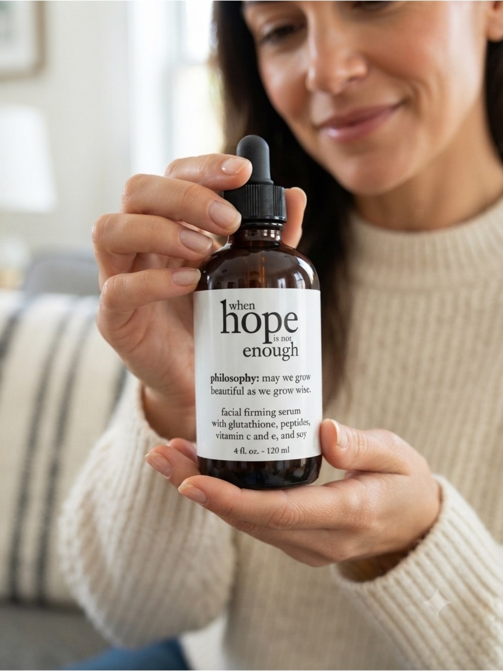 Philosophy When Hope Is Not Enough Facial Firming Serum — black and white
